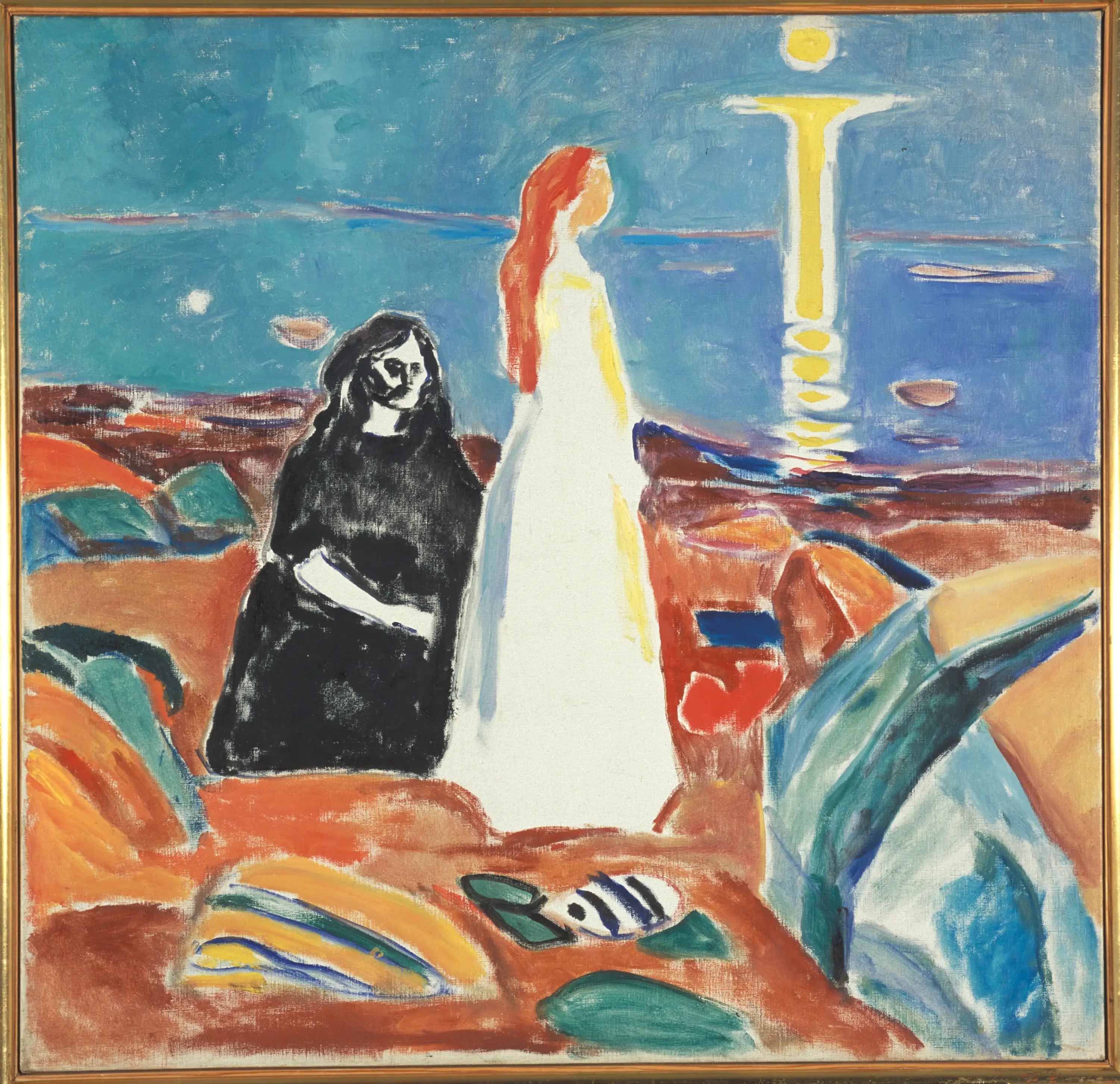 Reproduction du tableau « Deux Femmes sur la berge - Edvard Munch » par Alpha Reproduction en peinture à l’huile