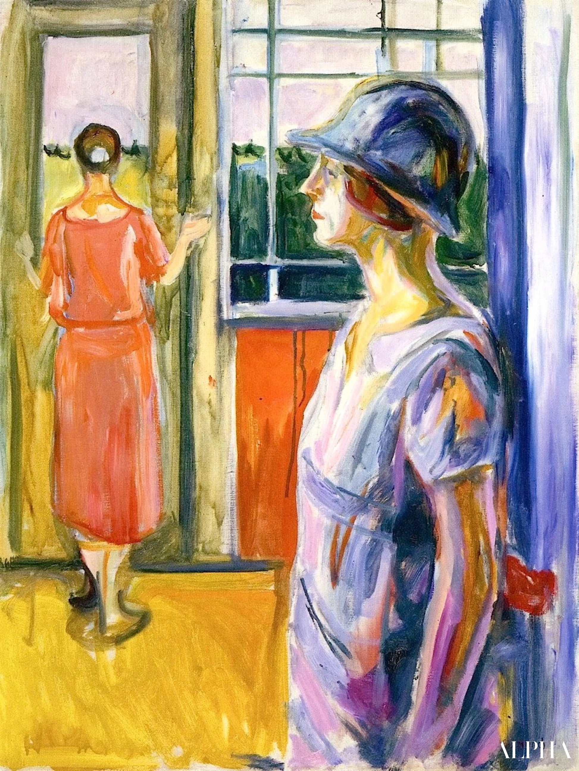 Deux femmes sur une véranda - Edvard Munch - Reproductions de tableaux et peintures haut de gamme