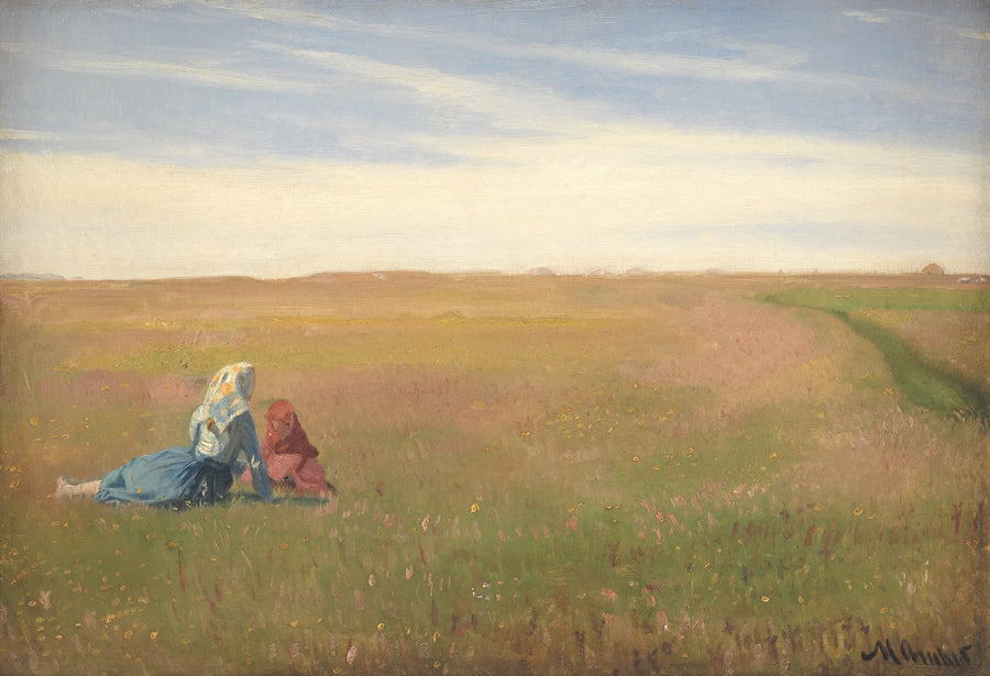 Two Girls in a Champion. Summer Day - Michael Peter Ancher