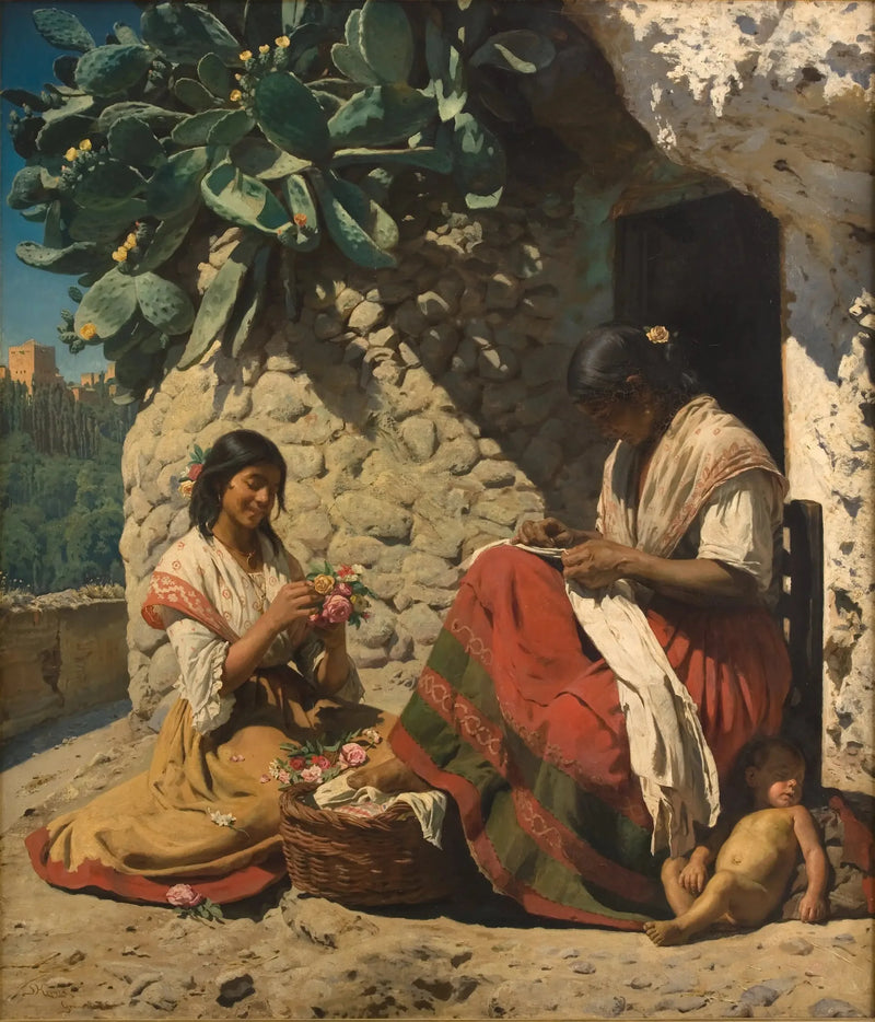 Two Gypsies in Front of Their Cottage. Spain - Peder Severin Krøyer
