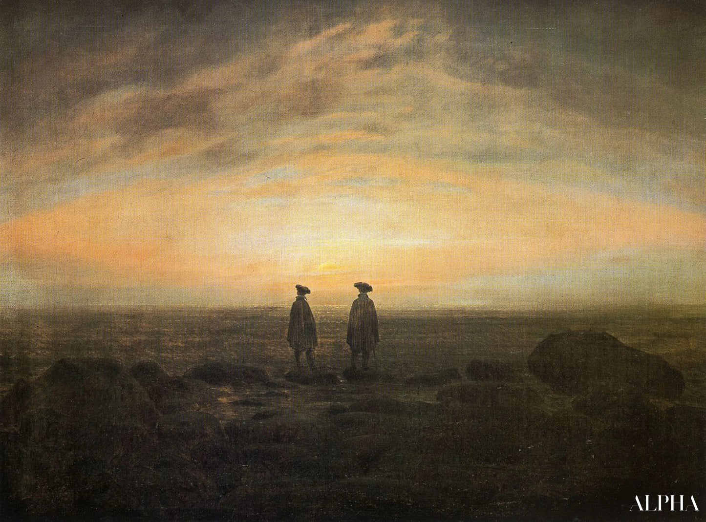 Deux Hommes au bord de la mer - Caspar David Friedrich - Reproductions de tableaux et peintures haut de gamme
