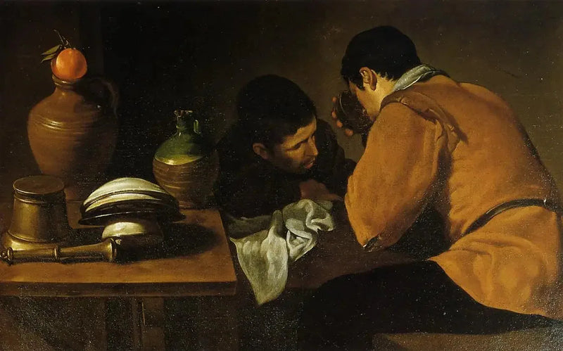 Two Young People at the Table - Diego Velázquez