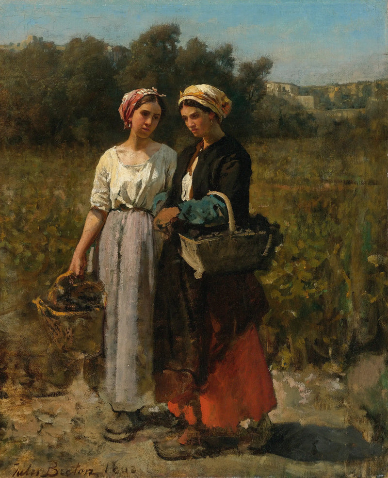 Two young women in vintage - Jules Breton