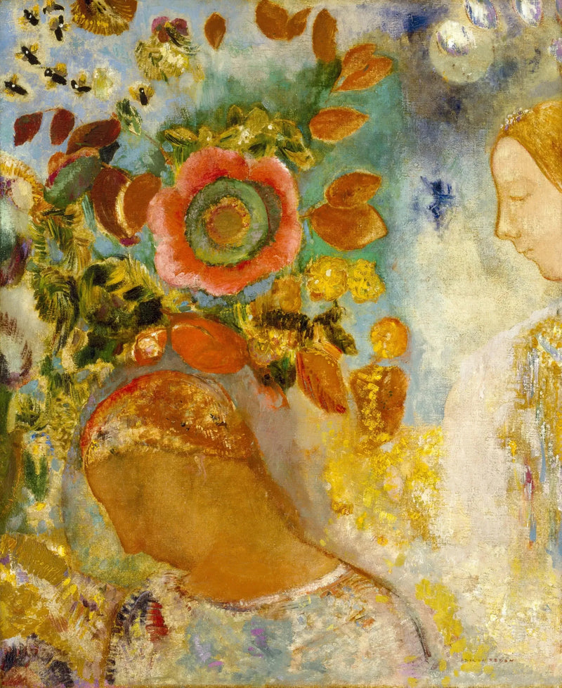 Two Young Girls Among the Flowers - Odilon Redon