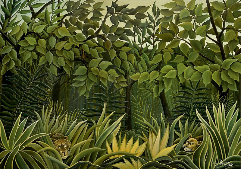 Two Lions on the Watch in the Jungle - Henri Rousseau