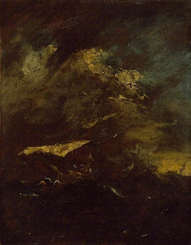 Deux navires dans une tempête - Francesco Guardi image 1 reproduction de peinture à l’huile