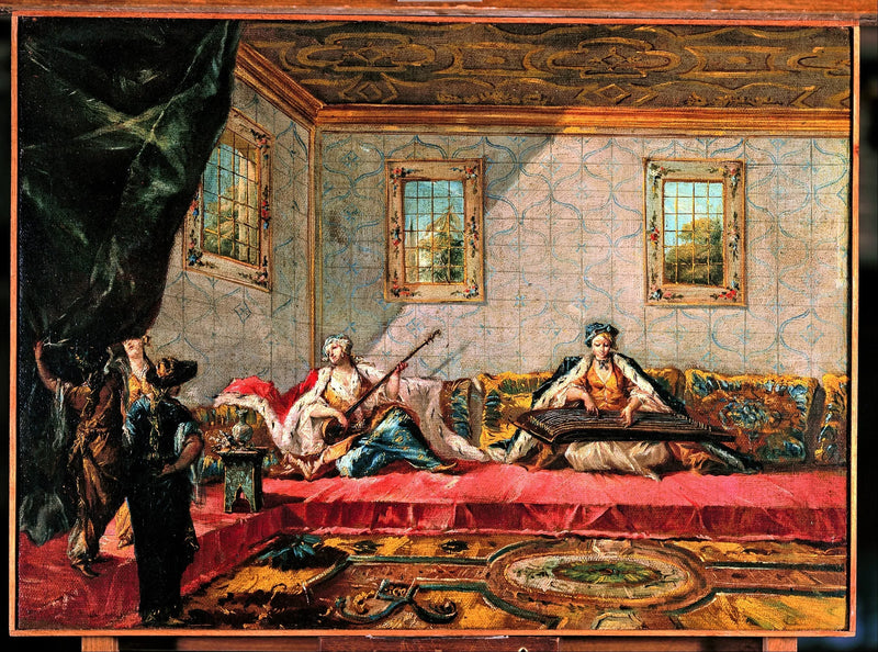 Two Odalisques Playing Music in the Harem - Francesco Guardi