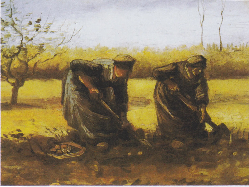 Two Peasant Women Digging Potatoes - Vincent van Gogh