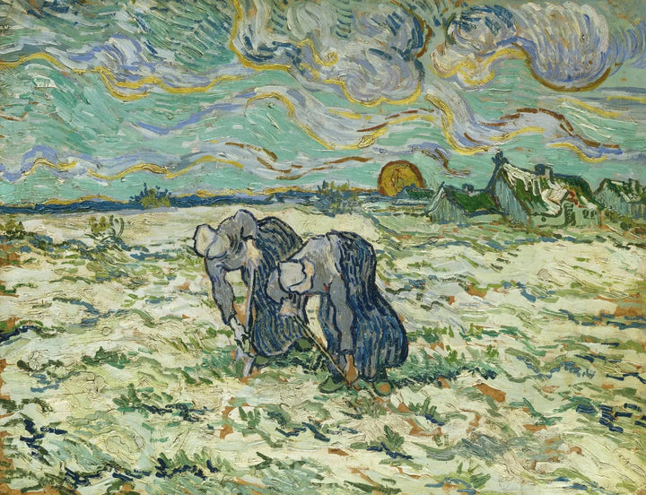 Two Peasant Women in a Snowy Field - Vincent van Gogh