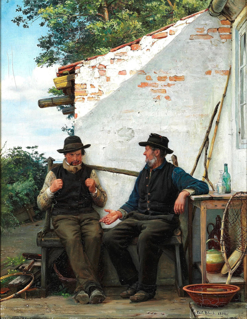 Two Fishermen Conversing - Carl Heinrich Bloch