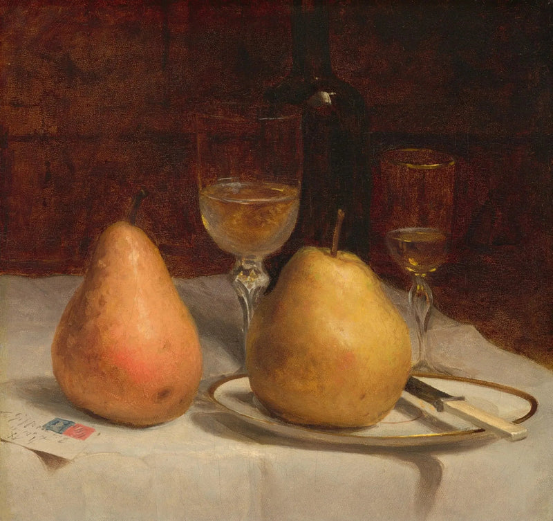 Two Pears on a Table - Sanford Robinson Gifford
