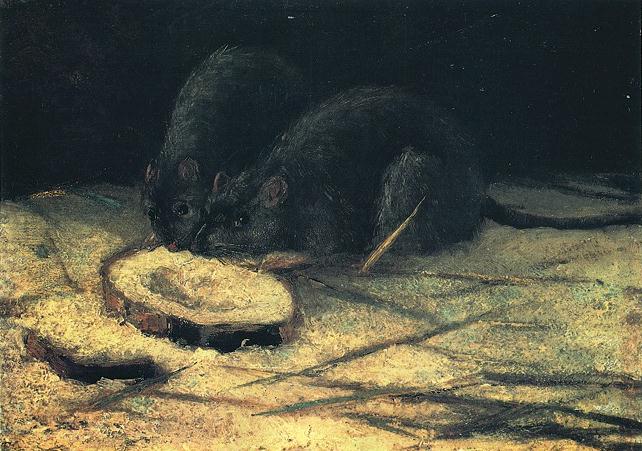 Reproduction du tableau « Deux rats - Vincent van Gogh » par Alpha Reproduction en peinture à l’huile