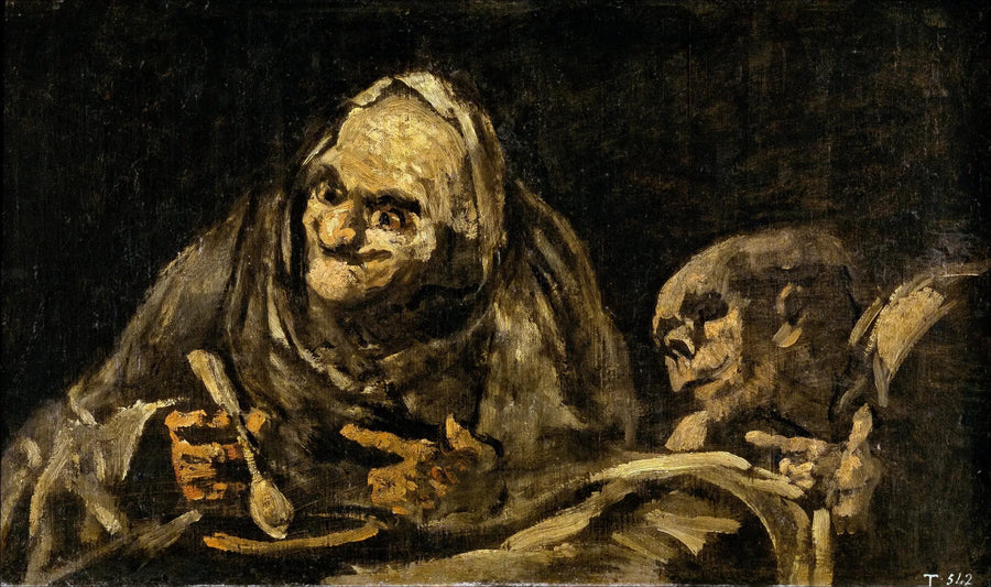 Two Old Men Eating Soup - Francisco de Goya