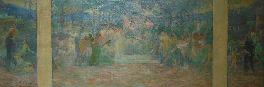 Deveres da Cidade - Estudo para o triptico da Câmara Municipal - Palácio Pedro Ernesto - Eliseu Visconti