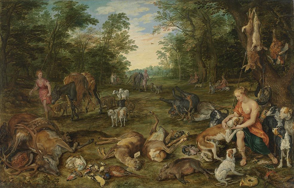 Diana revenant de la chasse - Jan Brueghel l'Ancien image 1 copie peinte à la main à l’huile