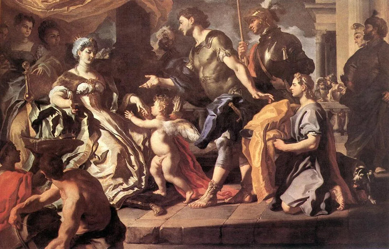 Didon Receiving Aeneas and Cupid Disguised as Ascagne - Francesco Solimena