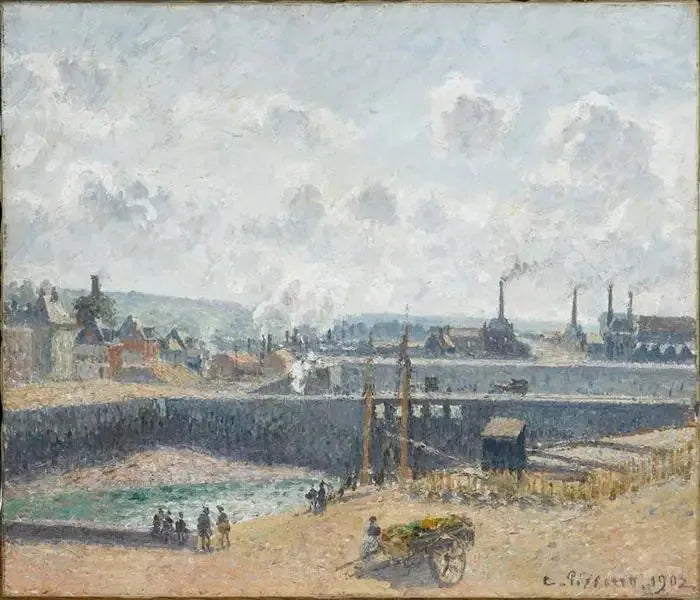 Dieppe, Duquesne Basin. Low tide, sun, morning - Camille Pissarro