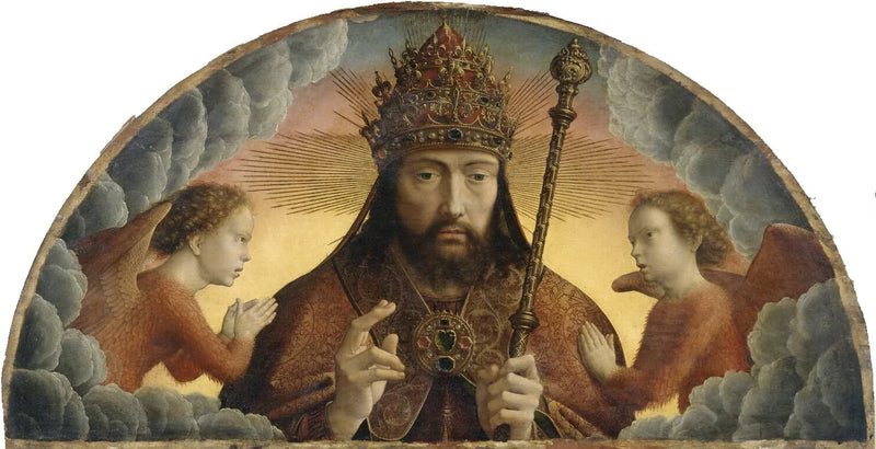 God the Father blessing between two angels - Gérard David