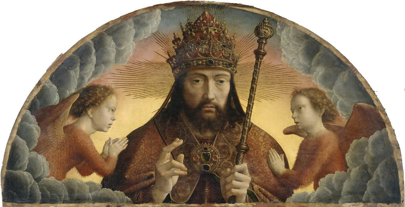 God the Father blessing between two angels - Gérard David