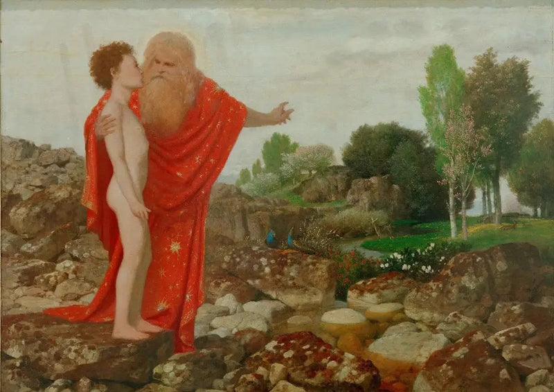 God the Father shows Adam Paradise - Arnold Böcklin