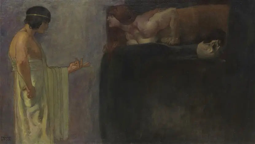 Oedipus Solves the Riddle of the Sphinx - Franz von Stuck
