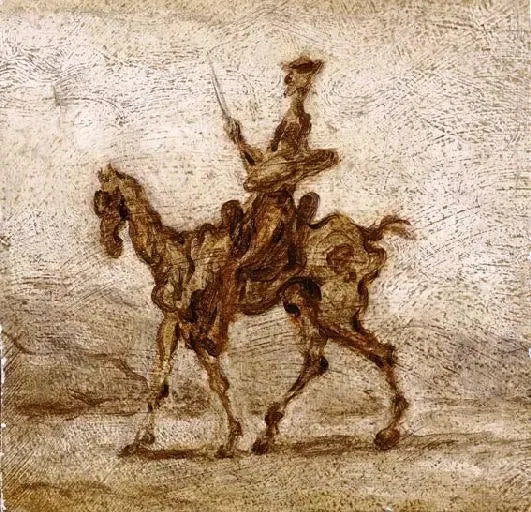 Don Quixote on horseback - Honoré Daumier