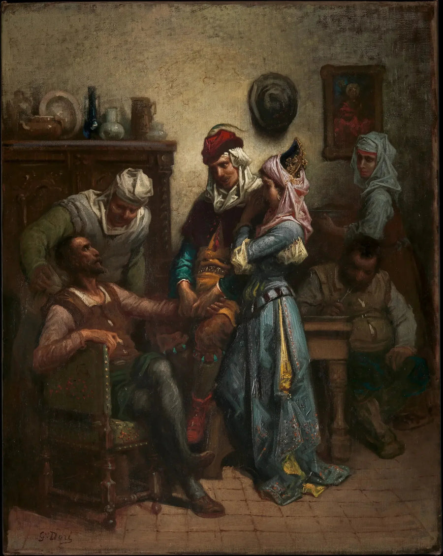 Don Quixote and Sancho Panza entertained by Basile and Quiteria - Gustave Doré