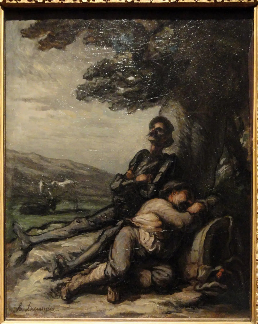 Don Quixote and Sancho Panza resting under a tree - Honoré Daumier