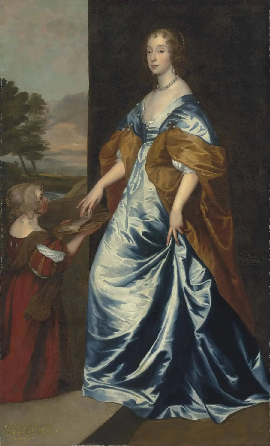 Duchess of Lennox and Richmond (1622-1685) with her lady-in-waiting, the dwarf, Anne Shepherd - Antoine van Dyck