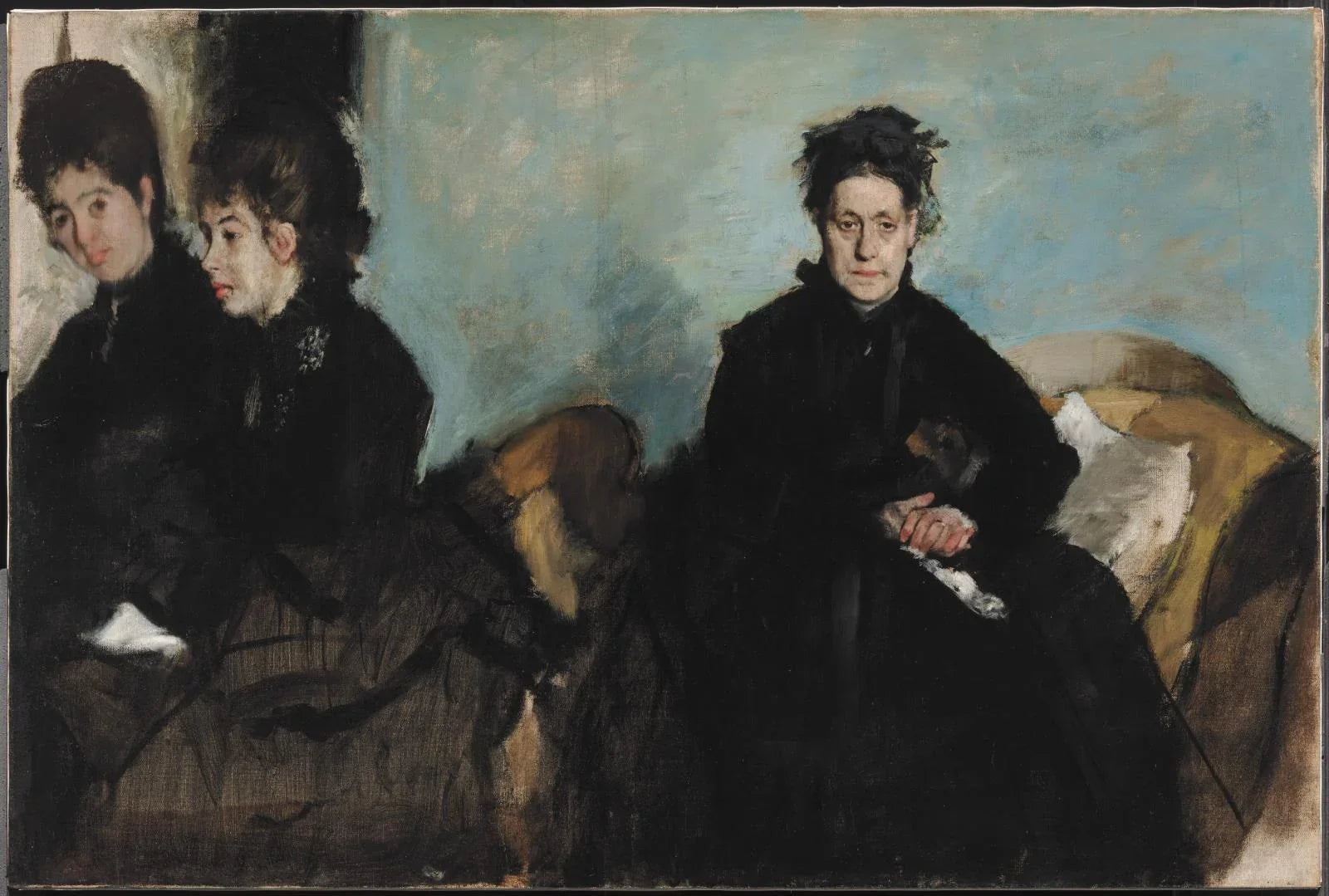 Duchesse de Montejasi et ses filles vers 1876 par Edgar Degas – reproduction peinture à l’huile sur toile
