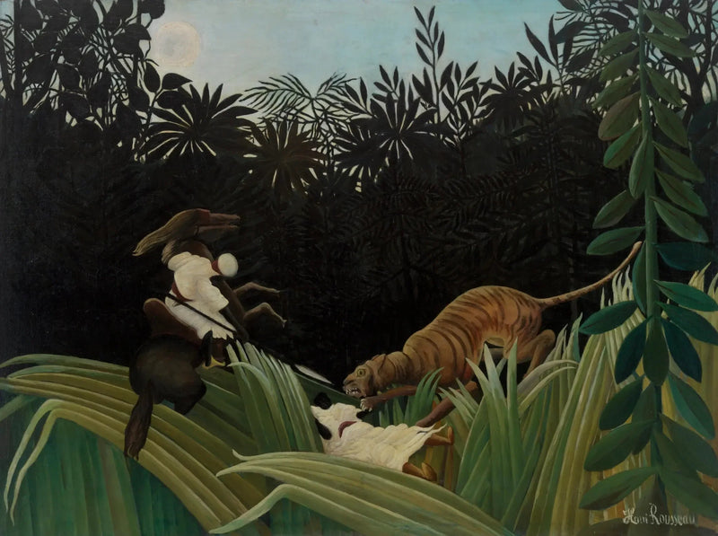 Scouts Attacked by a Tiger - Henri Rousseau