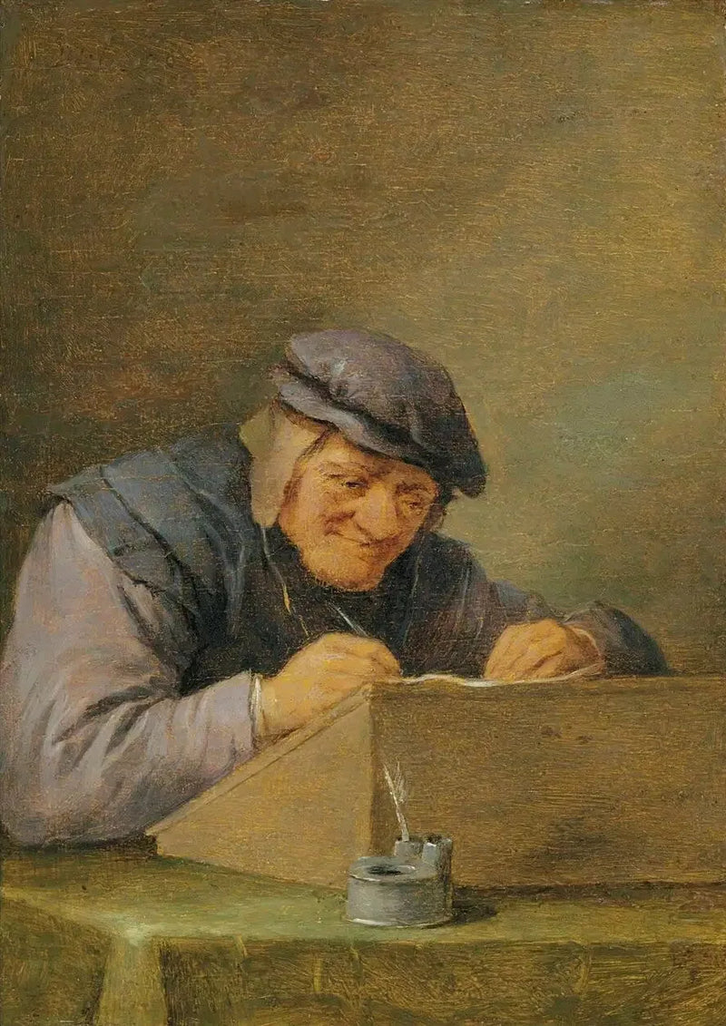 Peasant Writing - David Teniers the Younger