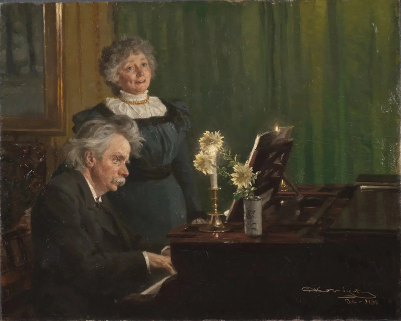 Edvard Grieg Accompanying His Wife - Peder Severin Krøyer