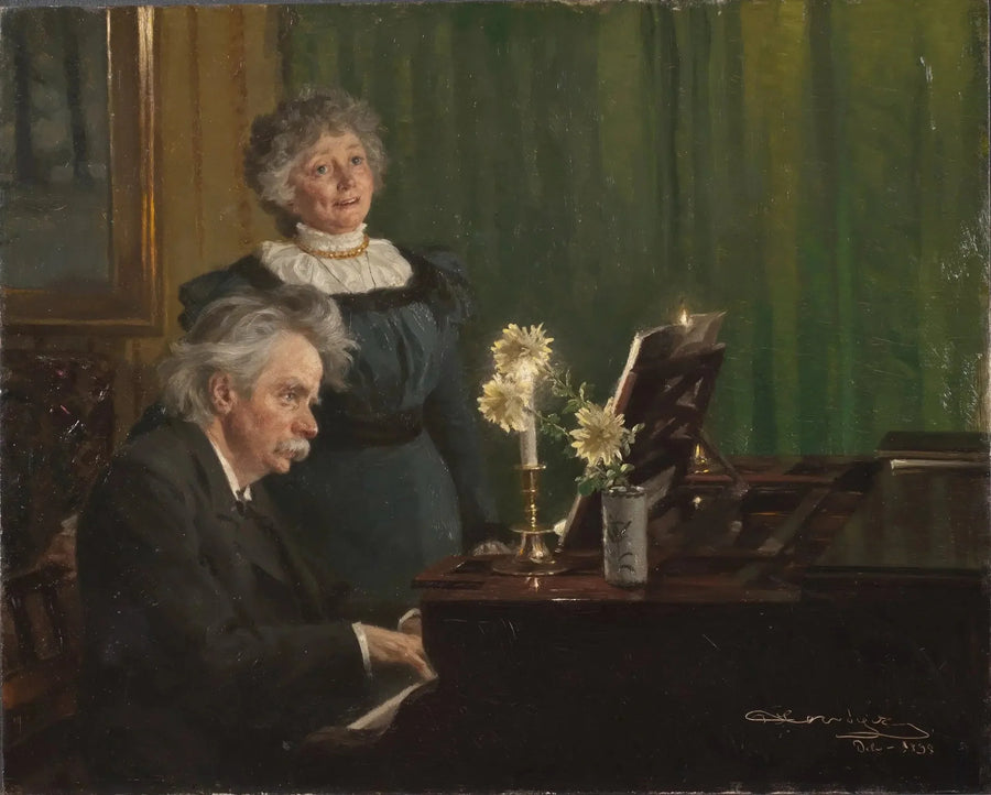 Edvard Grieg Accompanying His Wife - Peder Severin Krøyer