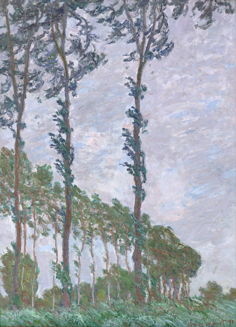 Wind effect, Poplars series W1302 - Claude Monet