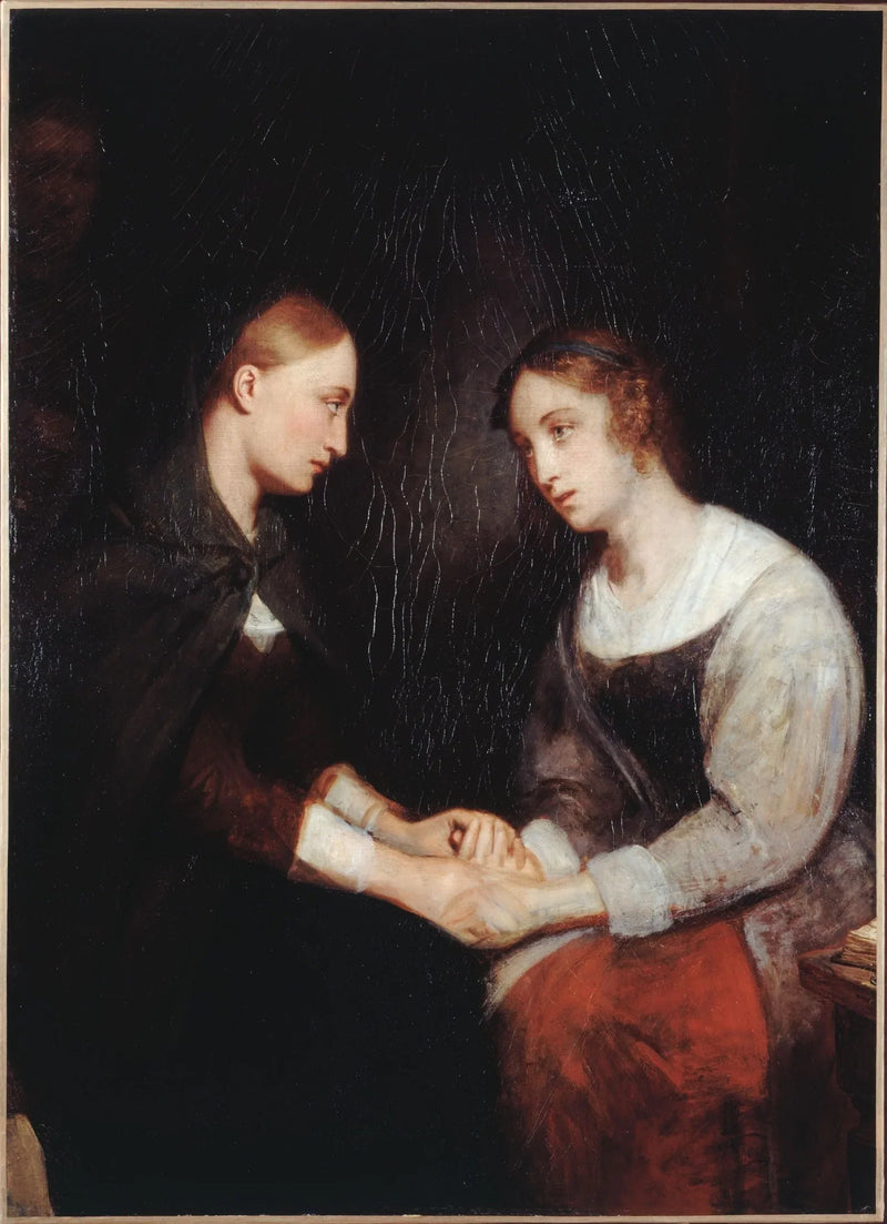 Effie and Janny Daens in Edinburgh Prison - Ary Scheffer