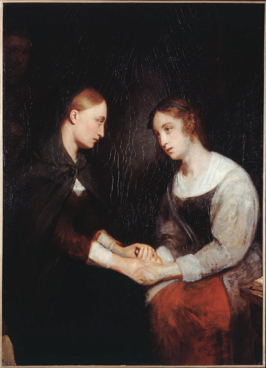 Effie and Janny Daens in Edinburgh Prison - Ary Scheffer