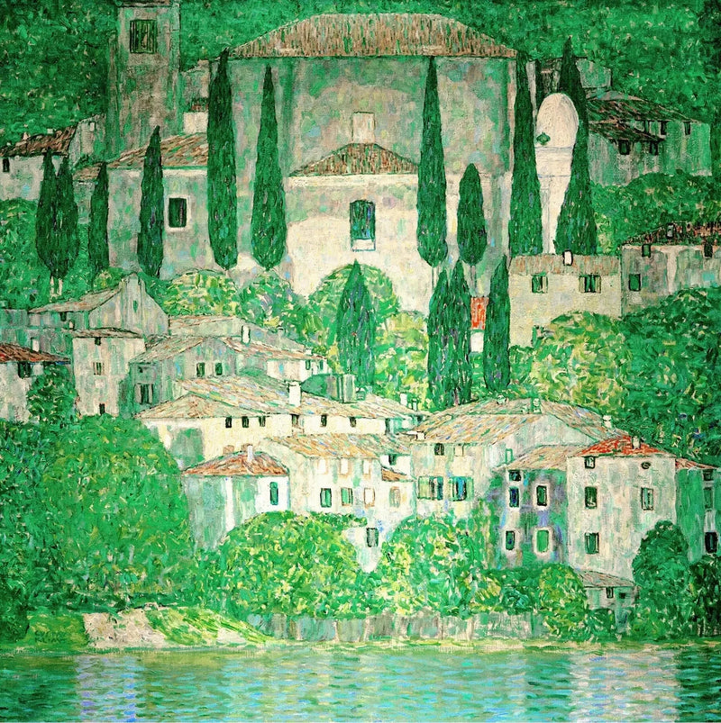 Church in Cassone (landscape with cypress) - Gustav Klimt