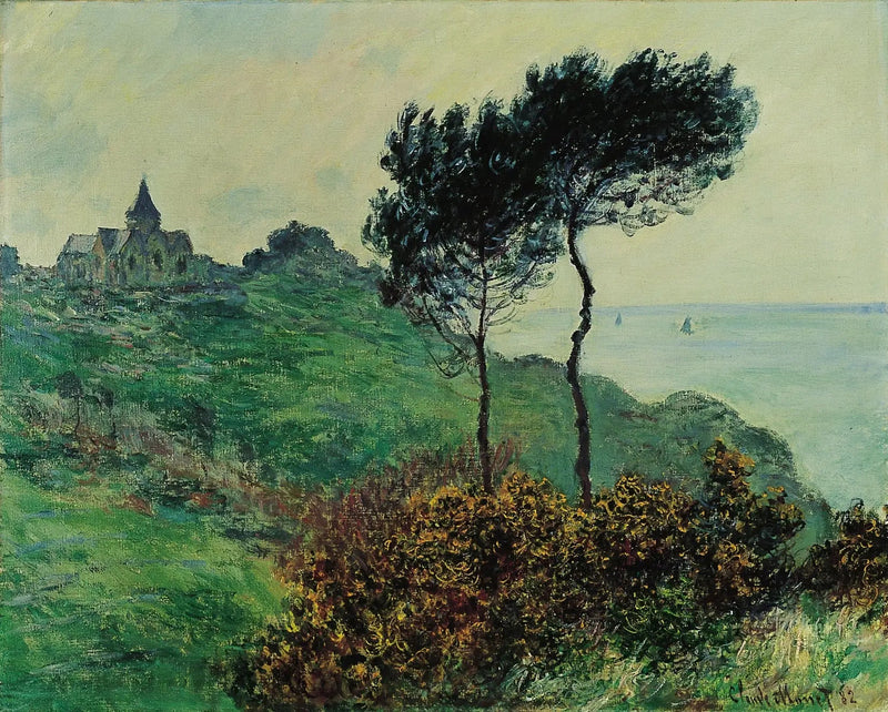 Church of Varengeville, gray weather - Claude Monet
