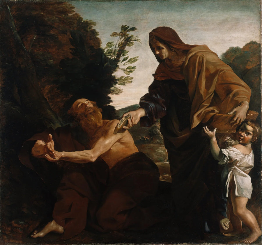 Elijah Receiving Bread from the Widow of Zarephath - Giovanni Lanfranco
