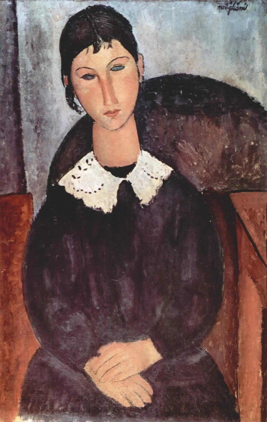 Elvire with a White Collar - Amedeo Modigliani