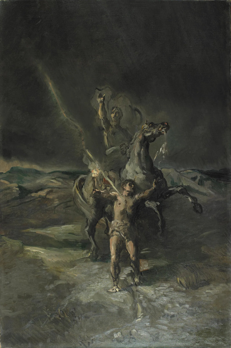 Roman Emperor on horseback and his slave struck by lightning - Théodore Chassériau