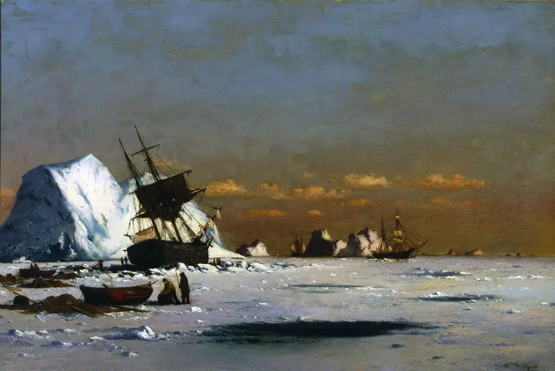 Waiting for the thaw (whale hunting scene in the Arctic) - William Bradford