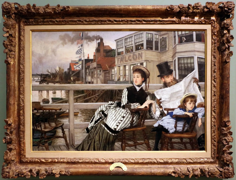 Waiting for the ferry at the Falcon Tavern - James Tissot