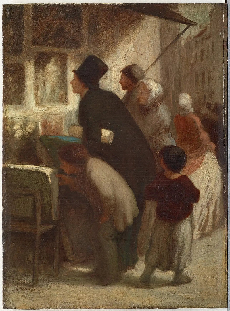 Outside the print dealer's shop - Honoré Daumier
