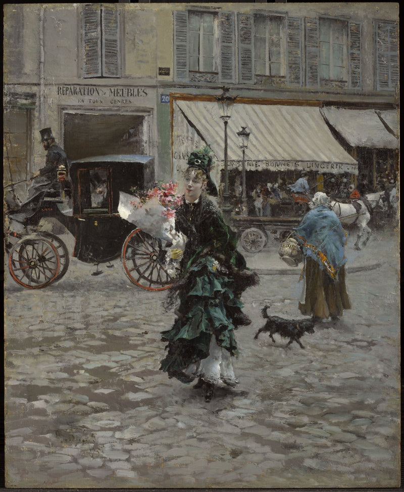 Crossing the street - Giovanni Boldini