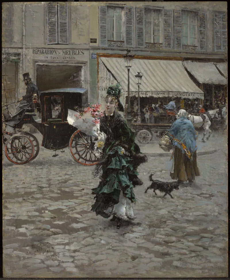 Crossing the street - Giovanni Boldini