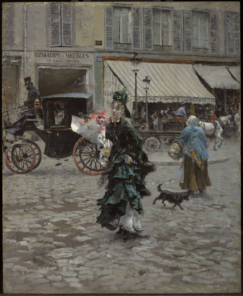 Crossing the street - Giovanni Boldini