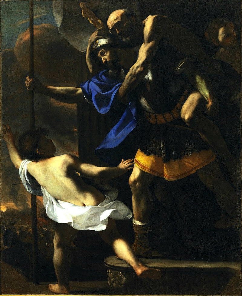 Aeneas, Anchises and Ascanius fleeing Troy - Mattia Preti