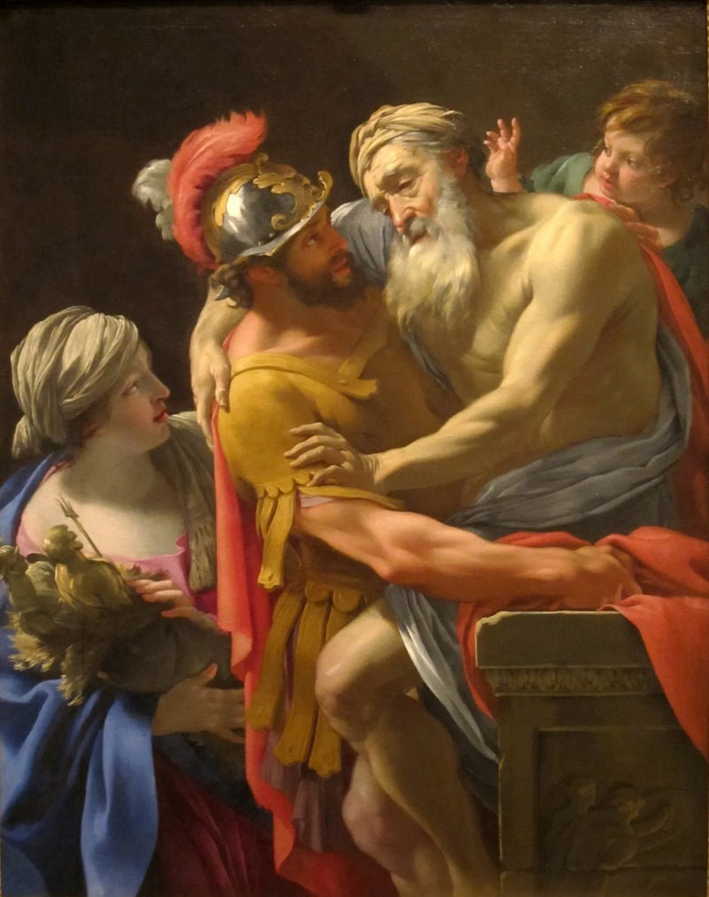 Aeneas and Priam fleeing Troy - Simon Vouet